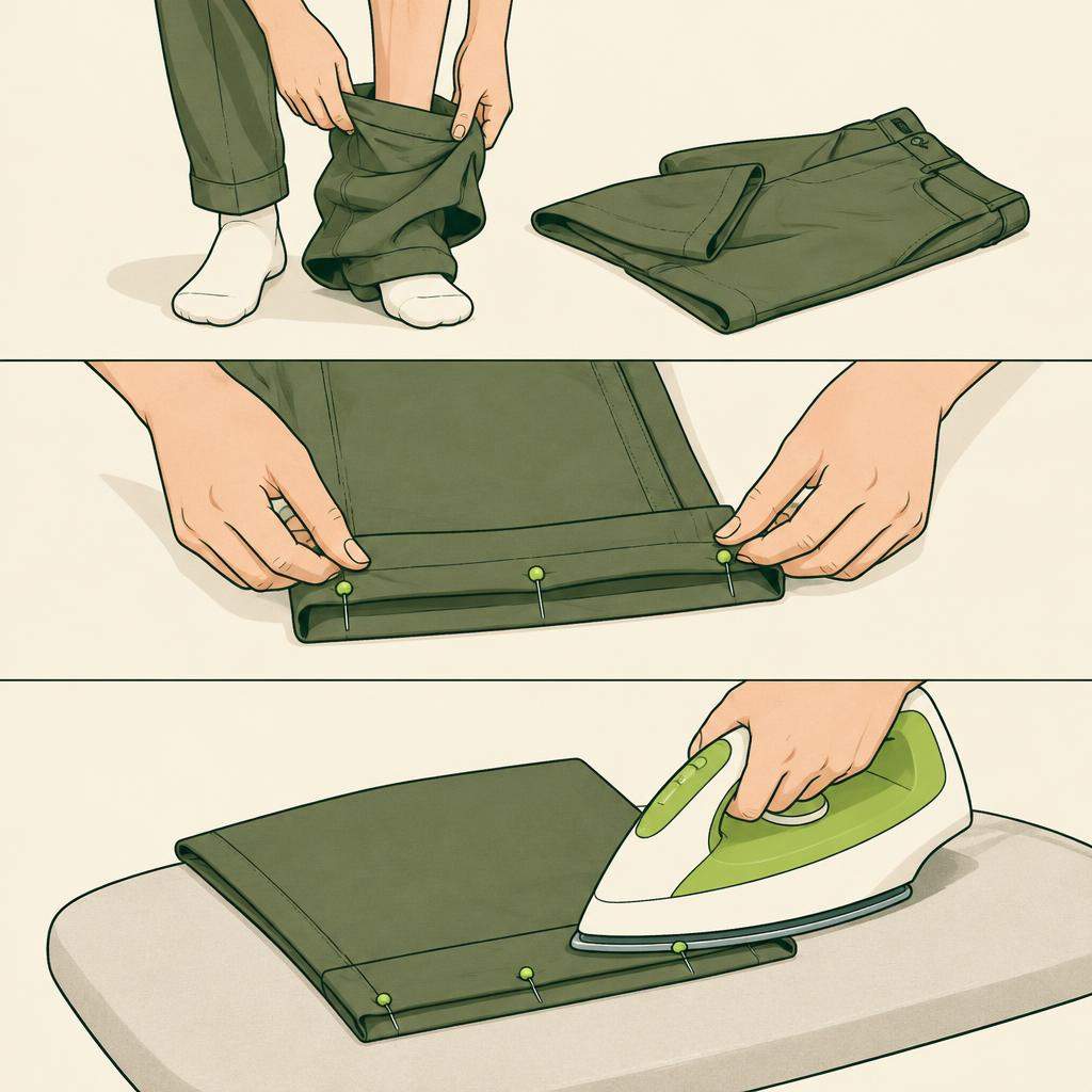 Coudre un ourlet de pantalon simple à la main, étape 2