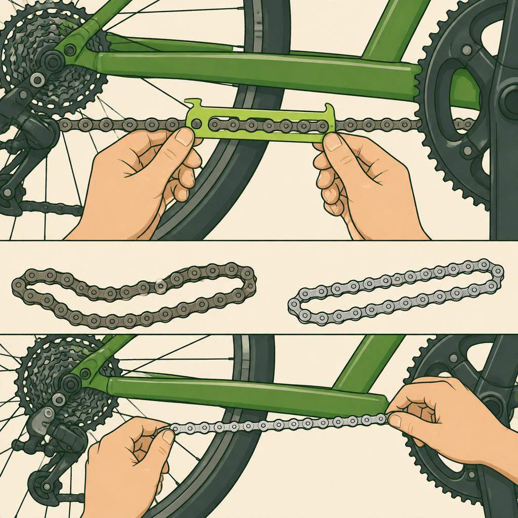 Illustration de réparation : Chaîne de vélo détendue ou mal alignée