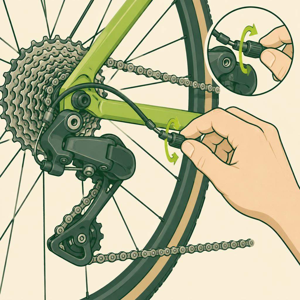 Illustration : Ajuster la tension de la chaîne