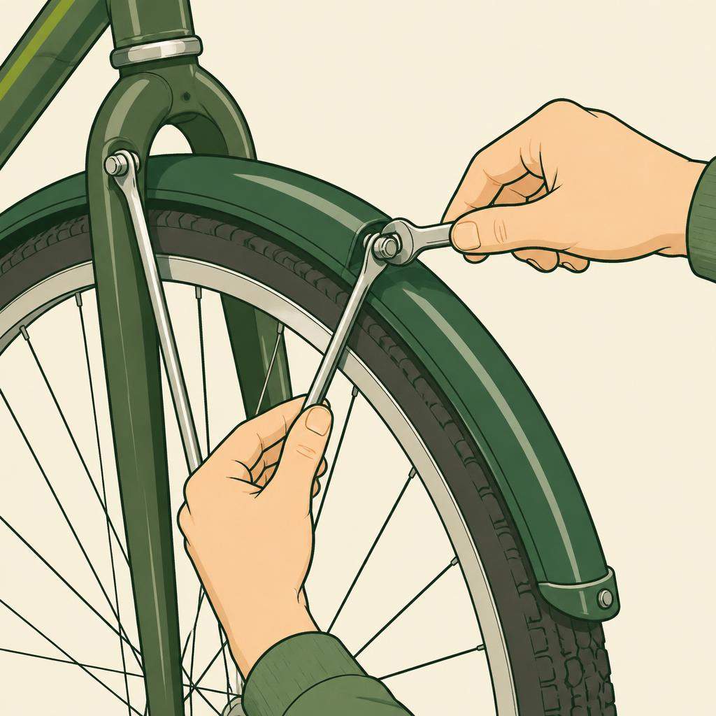 Illustration for Align a rubbing bike mudguard, step 2