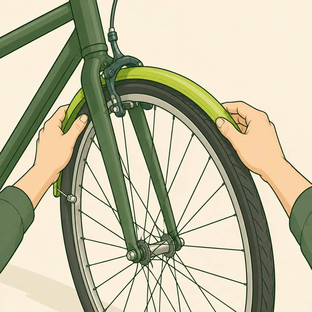 Aligner un garde-boue de vélo qui frotte, étape 3