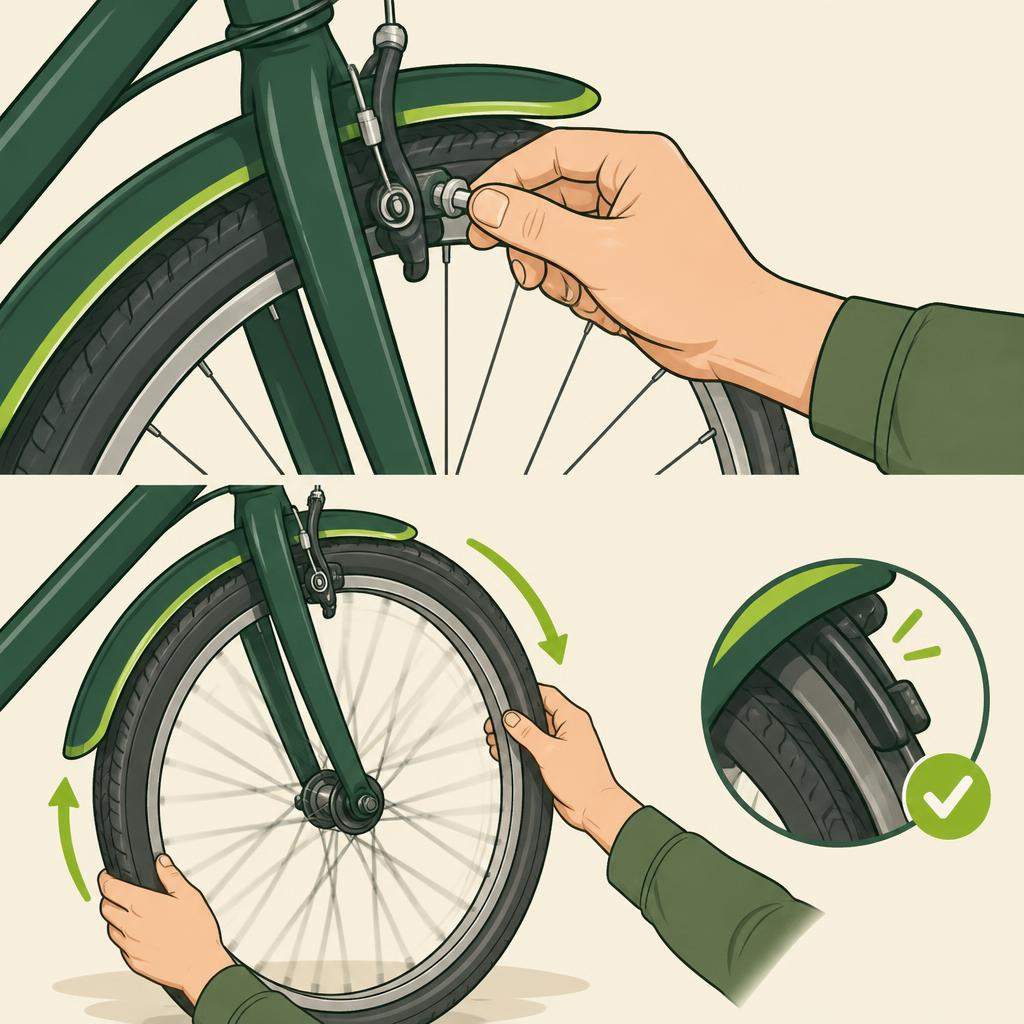 Illustration for Align a rubbing bike mudguard, step 4