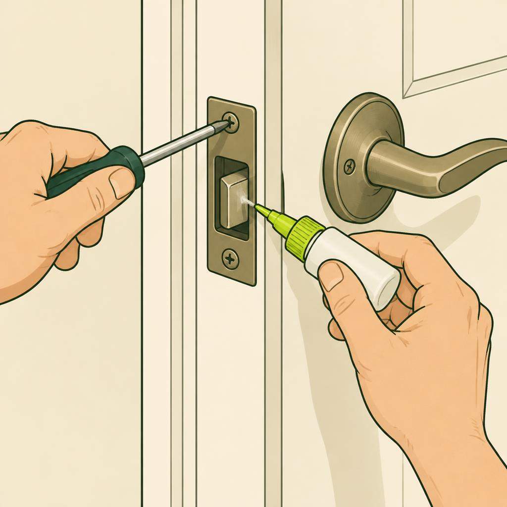 Illustration for Free a sticky interior door latch, step 3