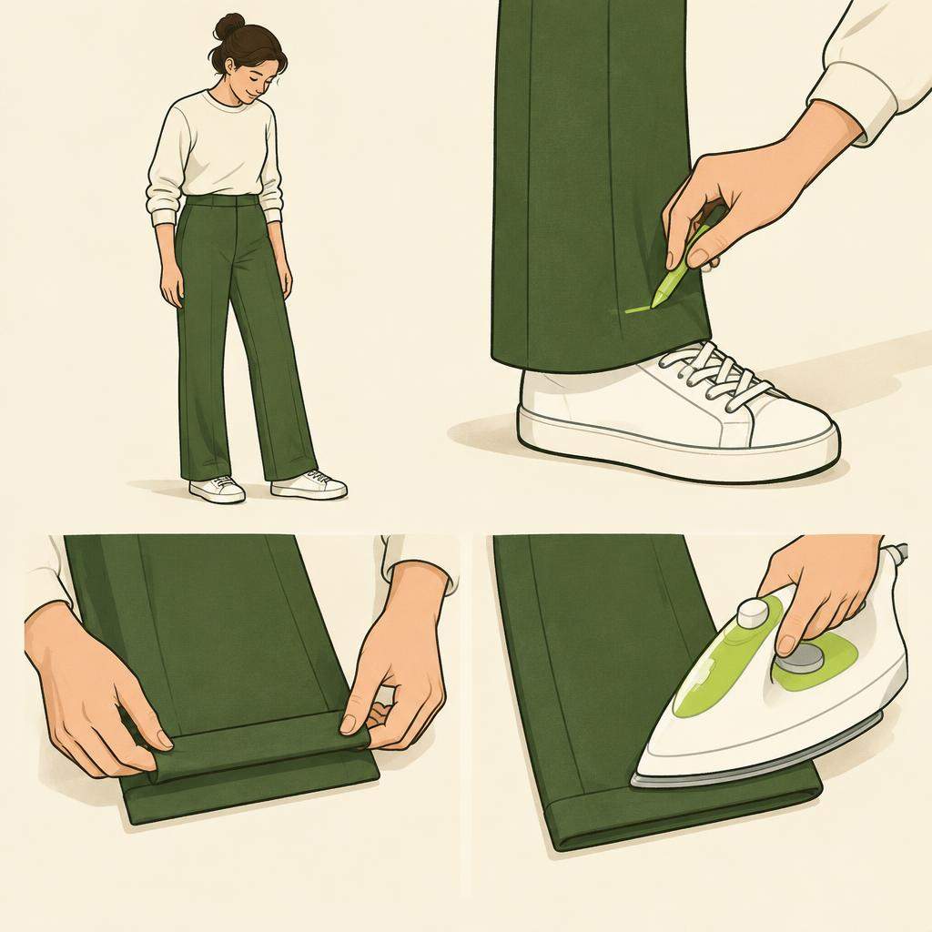 Illustration for Shorten trousers with hemming tape, step 2