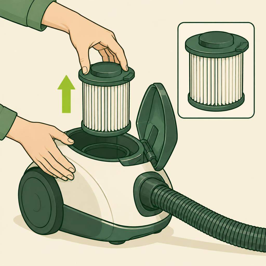 Nettoyer un filtre amovible d’aspirateur, étape 2