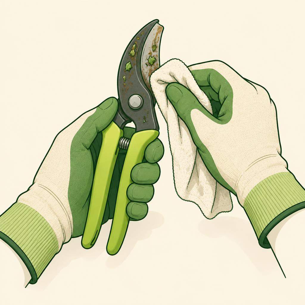 Nettoyer des sécateurs de jardin collants, étape 2