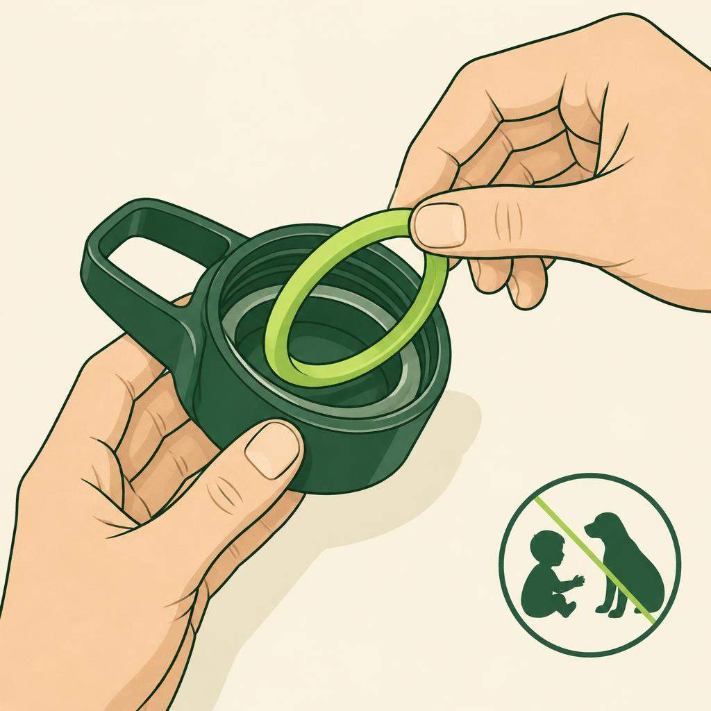 Remplacer le joint du bouchon d’une bouteille réutilisable, étape 2
