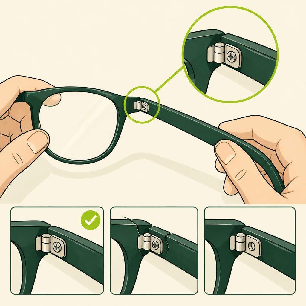 Un petit tournevis de précision serre une vis intacte à la charnière des lunettes