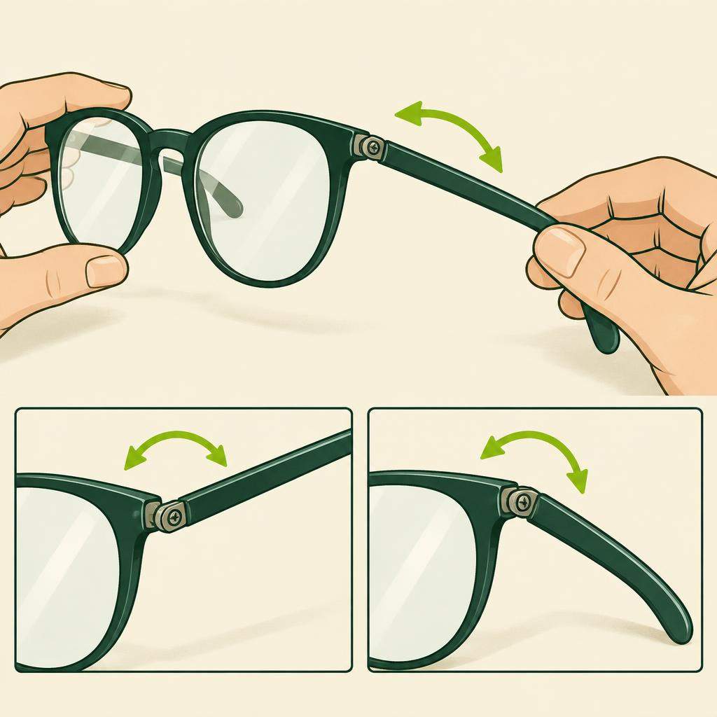 Serrer une vis de branche de lunettes desserrée, étape 4