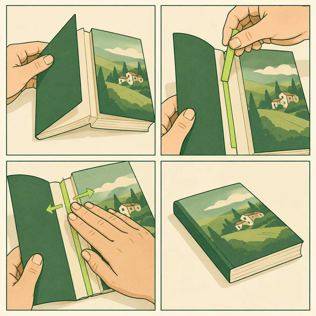 Recoller une couverture de livre souple décollée, étape 4