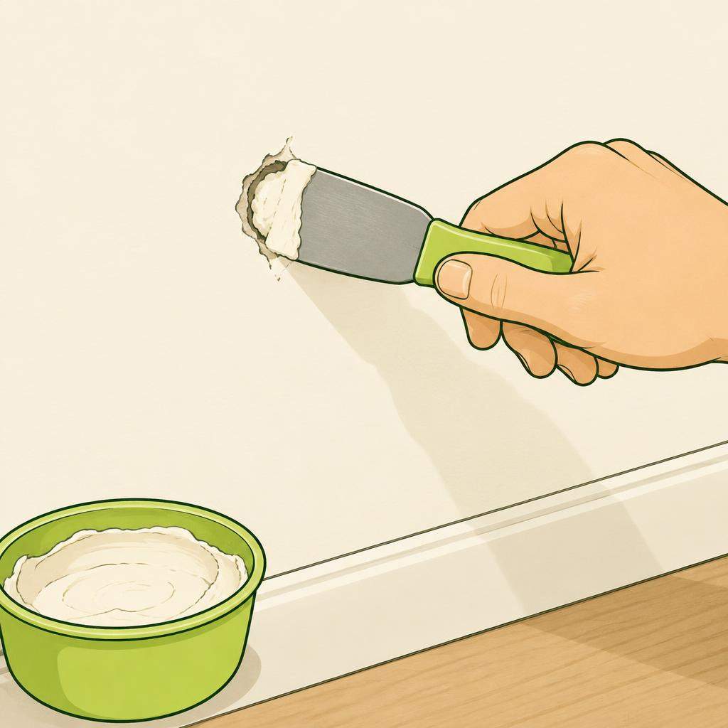 Boucher un petit trou dans un mur, étape 2