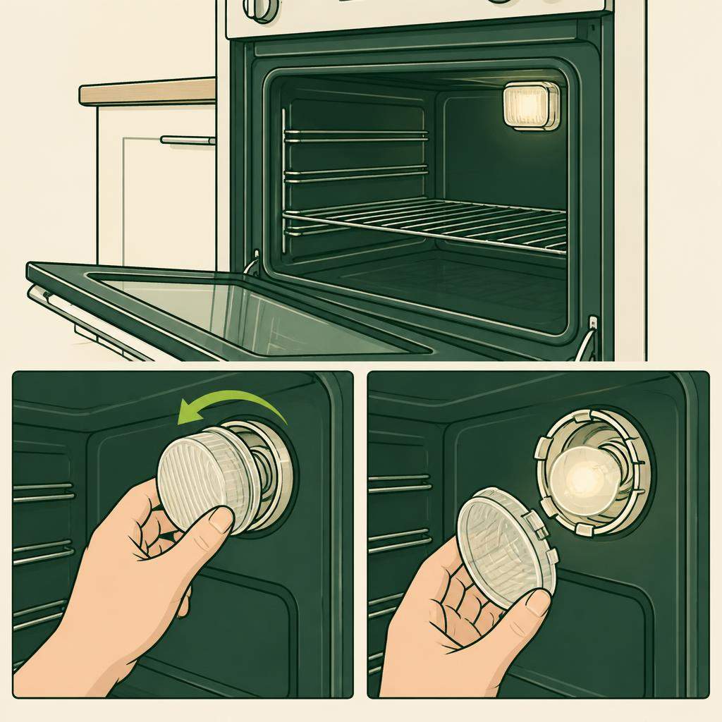 Illustration : Accédez à l'ampoule du four