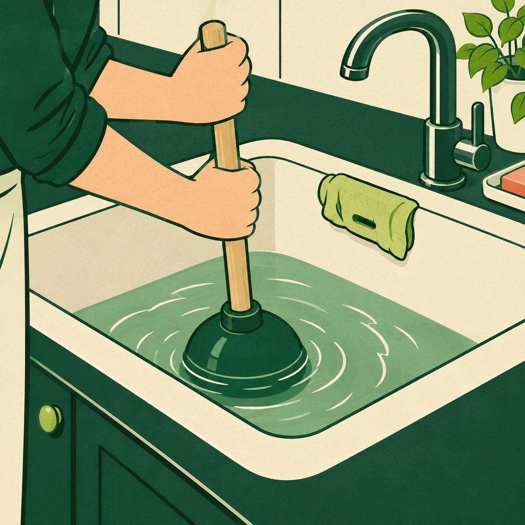 Illustration : Utiliser une ventouse si besoin