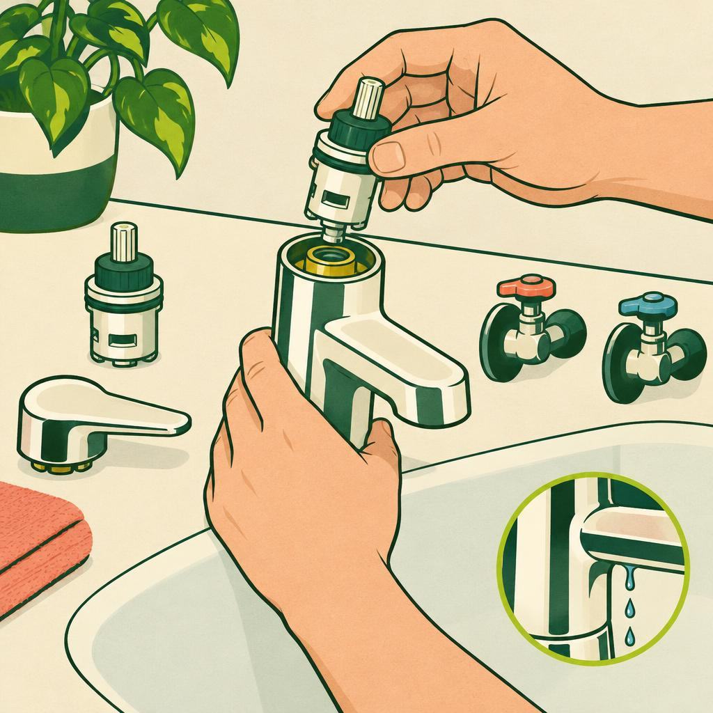 Fix a dripping tap: check the cartridge or washer: Fit the exact replacement